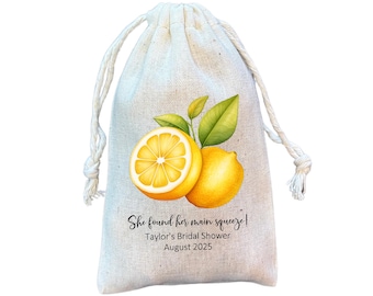 Lemon Party Favor Bags: Bridal Shower, Bachelorette, Birthday