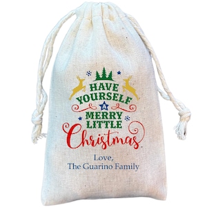 Christmas Gift Bags, Personalized Holiday Treat and Party Favor Bag