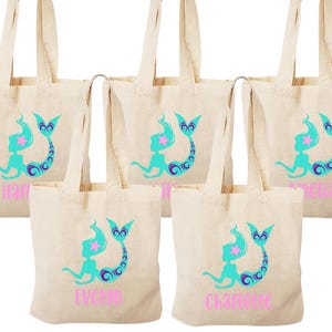 Personalized Mermaid Party Favor Bags: Under the Sea Cotton Tote