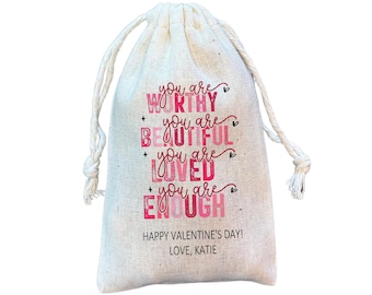 Inspirational Valentine's Day Goodie Bags, Custom Galentine's Gift and Favor Bags