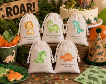 Dino Party Favor Bags: Baby Shower Goodie Bags