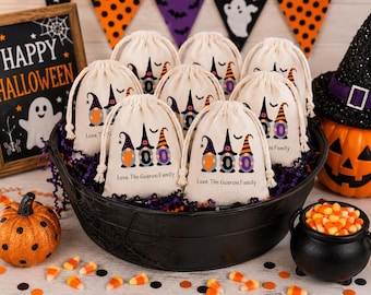 Personalized Halloween Gnome Favor Bag: Trick or Treat Goodie Bag