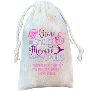Mermaid Party Favor Bags: Ocean Shells, Mermaid Spells
