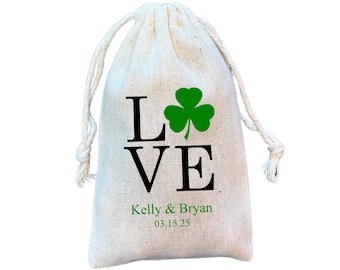 Personalized Shamrock Favor Bag: Irish Wedding Treat Bag