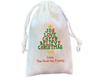 Christmas Gift Bags, Personalized Holiday Treat and Party Favor Bag