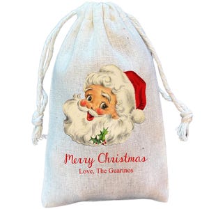 Vintage Santa Christmas Favor Bag: Holiday Treat Sack