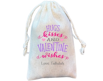Personalized Valentine's Day Goodie Bags: Hugs, Kisses, and Valentine Wishes