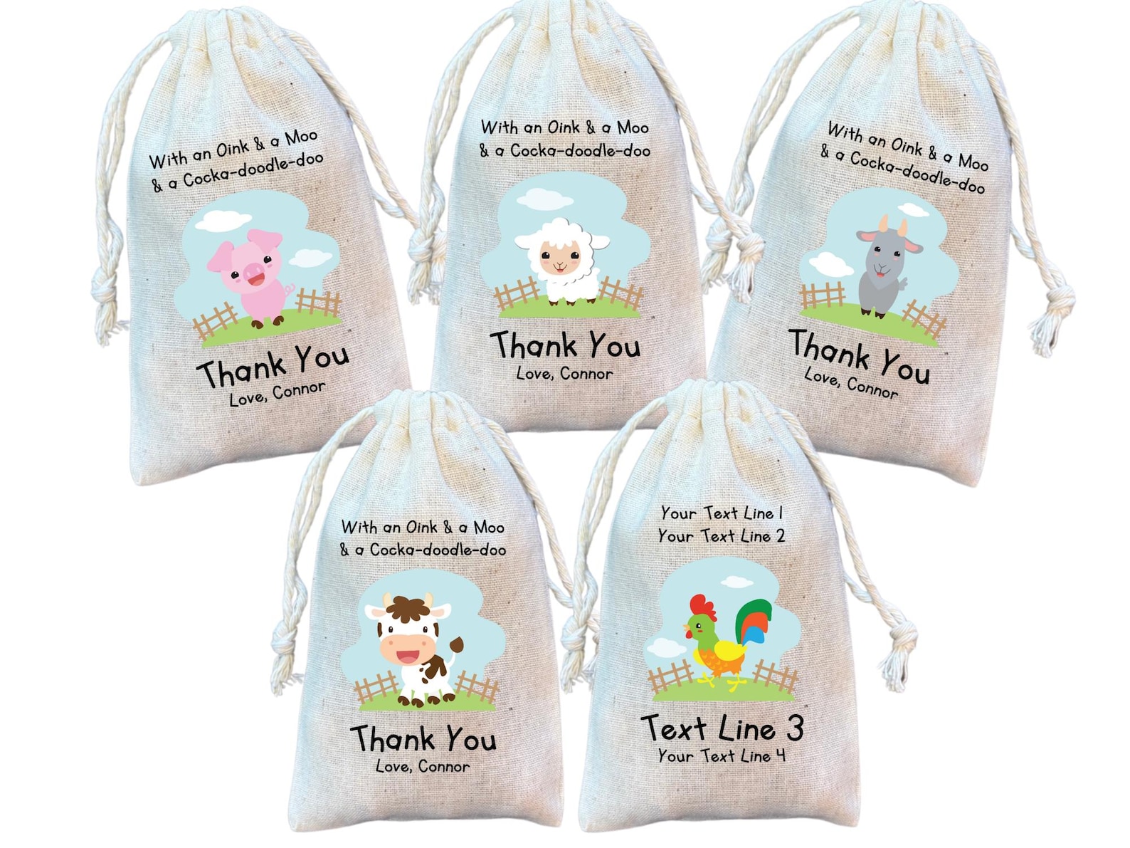 Farm Animal Party Favor Bags: Barnyard Birthday Goodie Bags - Etsy