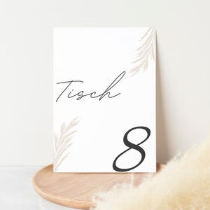 Tischnummern Hochzeit Boho, Digitaler Download,  Inkl. 3 Formate (10x15, 13x18, A5), Nummern 1 - 20, Tischkarten Vorlage zum Ausdrucken