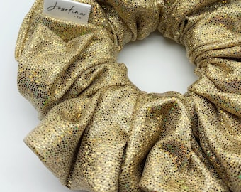 Gold Sparkle Hair Scrunchie | Spandex Blend Hair Tie