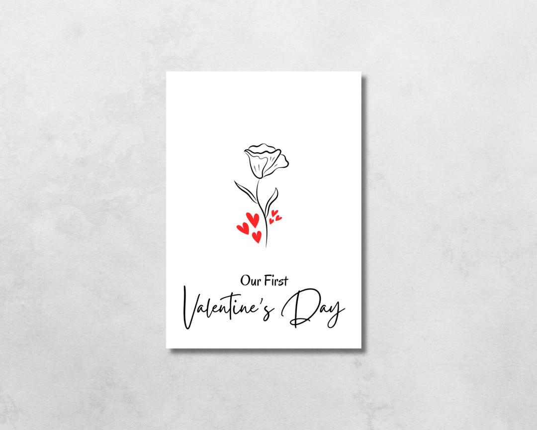 Printable First Valentines Day Card (PDF Download 5x7) Etsy