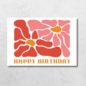 Cartão de aniversário para impressão, cartão de aniversário floral, cartão para aniversário, cartão de aniversário moderno, cartão para ele, cartão para ela