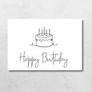 Printable Birthday Card, Birthday Card Digital Download, Birthday Card Instant Download, Birthday Gift, Minimalistic Birthday Card