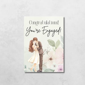 Printable Engagement Card, Congratulations Card, Digital Engagement Card, Digital Card for Engagement, Card for Newly Engaged Couple