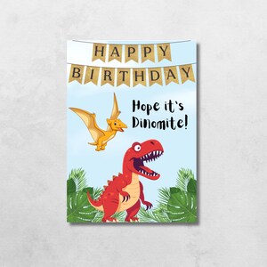 Printable Birthday Card for Kids, Dinosaur Birthday Card,  Digital Download Birthday Card, Birthday Digital Download, DIY Birthday Party