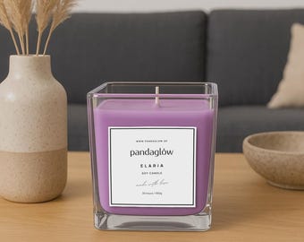 Elaria Duftkerze Parigi | Sojawachs | Elaria Duft | Blackberry Violett | Handmade Geschenk | Designkerze im Parigi Glas