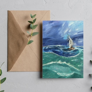 Carta artistica digitale – Nave sulle onde