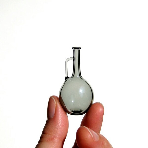 Miniature Jug in Gray - Hand Blown Glass