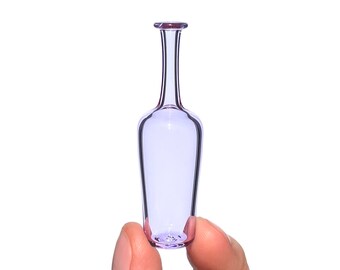 Botella de vidrio en miniatura en color morado