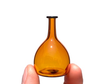 Miniature Glass Bottle in Amber Yellow