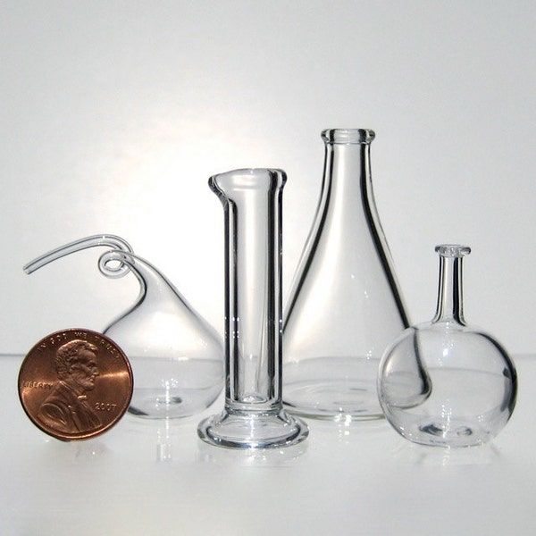 Chemistry Set, Miniature Hand Blown Glass