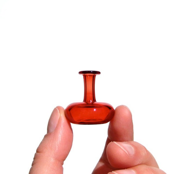 Miniature Vase in Red,  Hand Blown Glass
