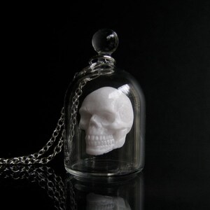 Crâne dans un collier de jar de verre