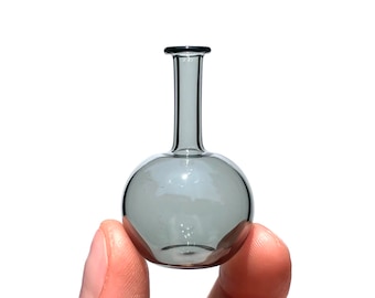 Miniature Glass Bottle in Transparent Grey