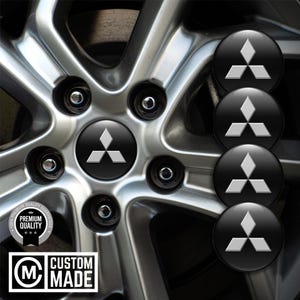 Mitsubishi Wheel Stickers Epoxy Wheel Emblem | Domed Rim Decals | Hub Cap Badges | Car Wheel Center Caps Logos- 13 Logo Models