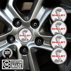 Shelby Cobra Center Caps Stickers  | Cobra Domed Rim Decals Hub Cap Badges | 3M Car Wheel Center Caps Wheel Emblem Stickers- 81 Logo Models