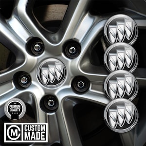 Buick Center Caps Stickers | Domed Rim Decals | Buick Hub Cap Badges | 3M Car Wheel Center Caps| Wheel Emblem Stickers- 18 Logo Models
