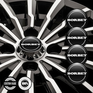 Borbet Wheel Emblem 4pcs High-Quality Hub caps Gel Stickers | Domed Rim Decals | Hub Cap Badges | 3M Car Wheel Center Caps- 16 Logo Models