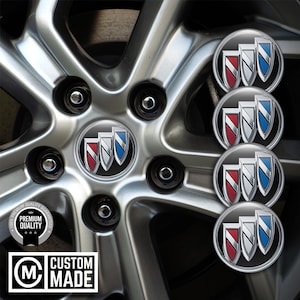 Buick Center Caps Stickers | Domed Rim Decals | Buick Hub Cap Badges | 3M Car Wheel Center Caps| Wheel Emblem Stickers- 18 Logo Models