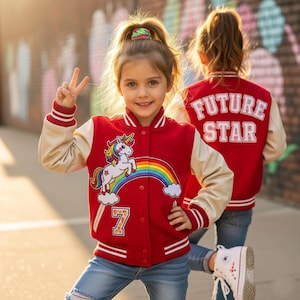 Custom Kids Varsity Jacket, Personalized Name Initial Sports Jacket, Unisex Kids Baseball Jacket, Custom Name Varsity, Kids Sports Jacket