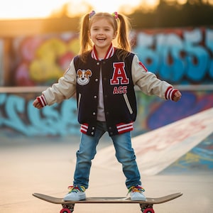 Personalised Kids Name Varsity Jacket, Customised Kids Varsity Jacket, Baseball style Jacket, Kids School Jacket, Unisex Jacket, Letterman