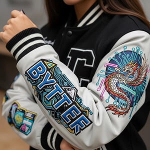 Custom Varsity Jacket – Personalized Chenille Embroidery, Women’s Fashion, Gift For Her, School, College, Valentine, Custom Letterman Jacket