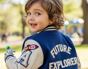 Kurtka uniwersytecka dla dzieci z imieniem, kurtka uniwersytecka dla dzieci, spersonalizowana kurtka uniwersytecka, kurtka szkolna, kurtka dziecięca, kurtka uniwersytecka