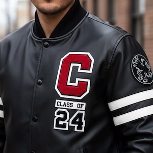 Ultimate Full Leather Letterman Jacket | Hand-Made Custom Dream Jacket | Customizable Colors & Zipper/Snap Options