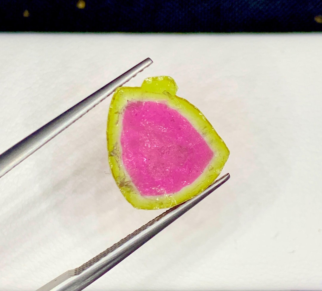 Natural Watermelon Tourmaline Slice 5.10carets , Watermelon Tourmaline Slice, October Birthstone