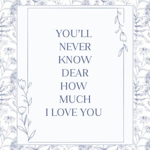You&#39;ll Never Know Dear Nursery Wall Art Printable, Girls Room Decor, Vintage CottageCore, Nursery Rhyme, Rhymse, Nursery Wall Art, Baby Girl