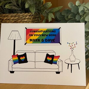 Gepersonaliseerde New Home-kaart. Gefeliciteerd, welkom in je nieuwe huis. Maat A6