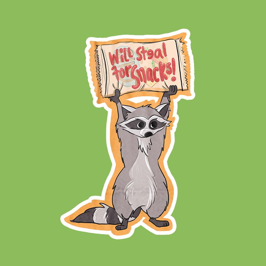 Funny Raccoon Sticker |