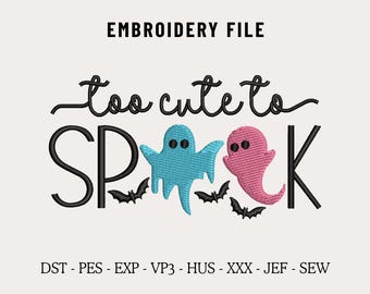 Cute Halloween Embroidery File, Spooky Hat Embroidery, Trucker Hat Designs, Custom Embroidered Halloween Files for Dad Hats & Baseball Caps