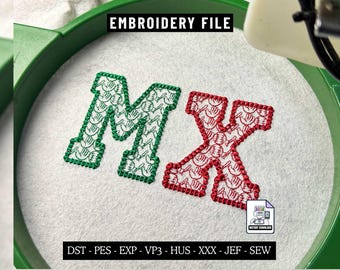 Mexico Baseball Textured Motif Embroidery Machine File, Béisbol Gorra Bordados, Embroidery File for Making Sports Trucker & Dad Hat Hats PES