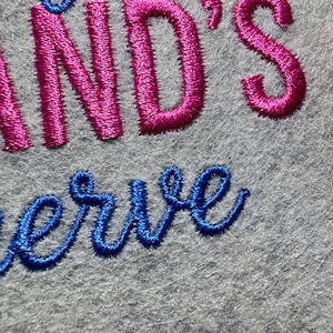 On My Husband’s Last Nerve embroidery design file — professionally digitized machine embroidery pattern for hats, shirts, and sweatshirts. Funny and relatable quote design with clean stitches and smooth outlines. Ideal for wife gifts, humorous apparel, or Valentine’s embroidery projects. Compatible with DST, PES, EXP, JEF, and HUS formats for instant digital download and perfect stitching results.