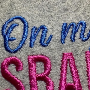 On My Husband’s Last Nerve embroidery design file — professionally digitized machine embroidery pattern for hats, shirts, and sweatshirts. Funny and relatable quote design with clean stitches and smooth outlines. Ideal for wife gifts, humorous apparel, or Valentine’s embroidery projects. Compatible with DST, PES, EXP, JEF, and HUS formats for instant digital download and perfect stitching results.