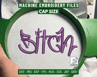 Graffiti Script Embroidery File, Streetwear Hat Design (Digital Download)