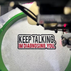Keep Talking Embroidery Patch Machine Design File for Caps, Trendy Embroidery, Funny Embroidered Patch Custom Dad & Trucker Hat PES DST

embroidery digitizing service, personalized embroidery designing services, embroidery machine designs, custom patches, personalized embroidered patches