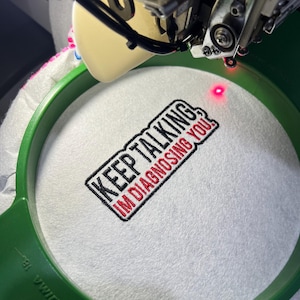 Keep Talking Embroidery Patch Machine Design File for Caps, Trendy Embroidery, Funny Embroidered Patch Custom Dad & Trucker Hat PES DST

embroidery digitizing service, personalized embroidery designing services, embroidery machine designs, custom patches, personalized embroidered patches