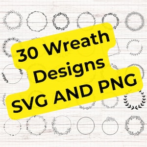 Wreath SVG Bundle - Wedding Monogram, Floral Wreath, Frames Bundle for Commercial Use